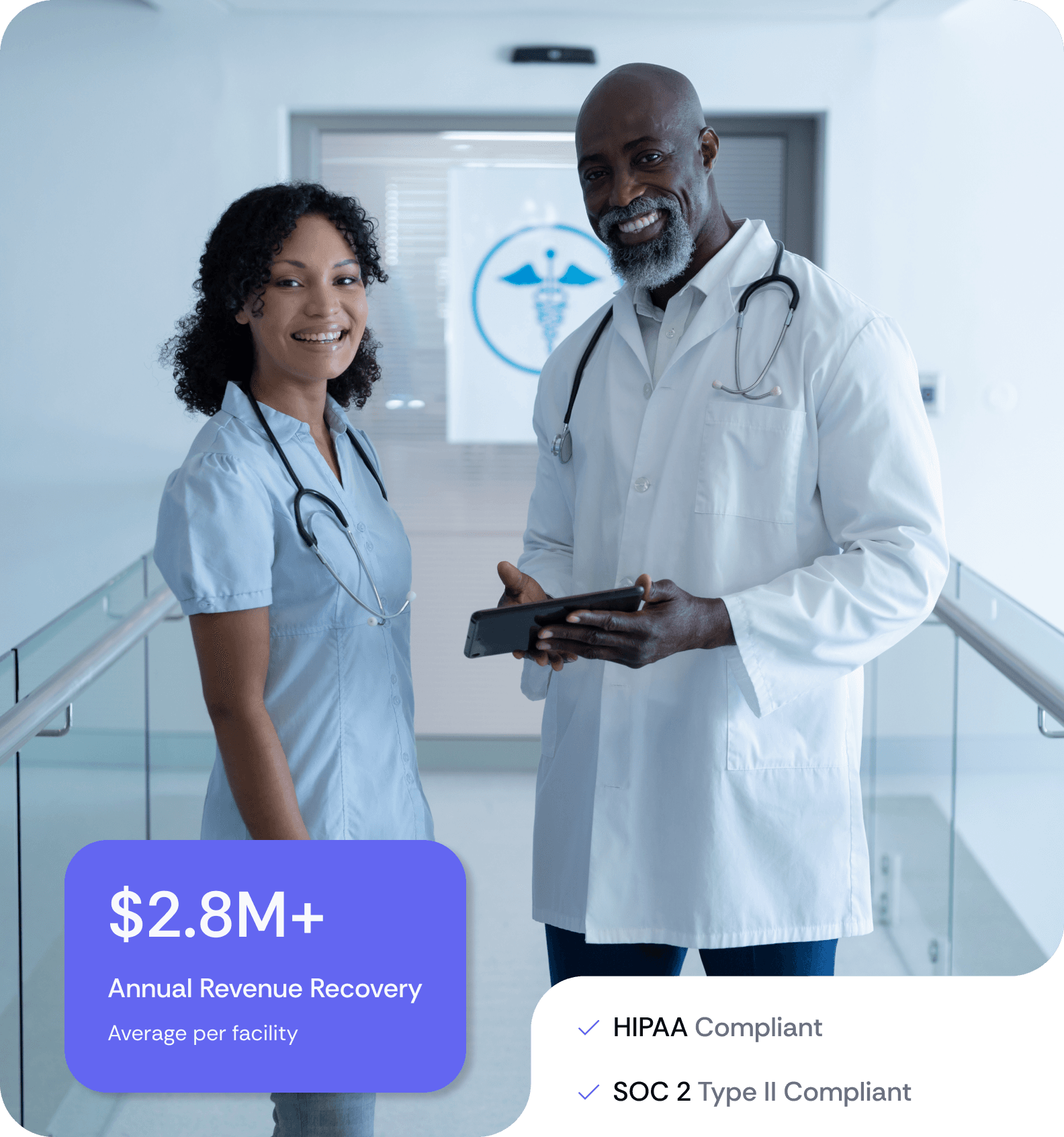 CDI Agent showing revenue recovery stats and compliance badges
