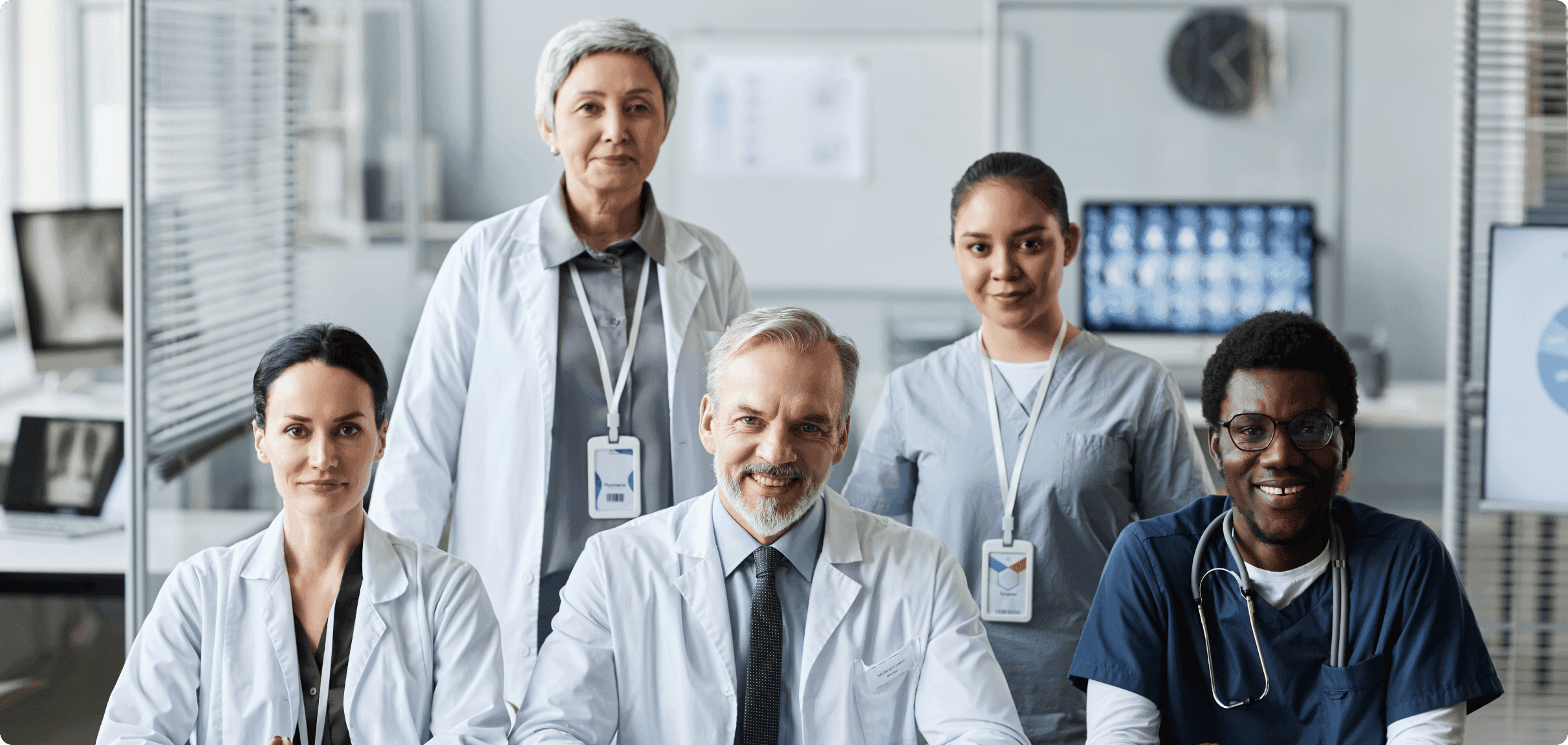 Healthcare professionals collaborating in a modern medical facility